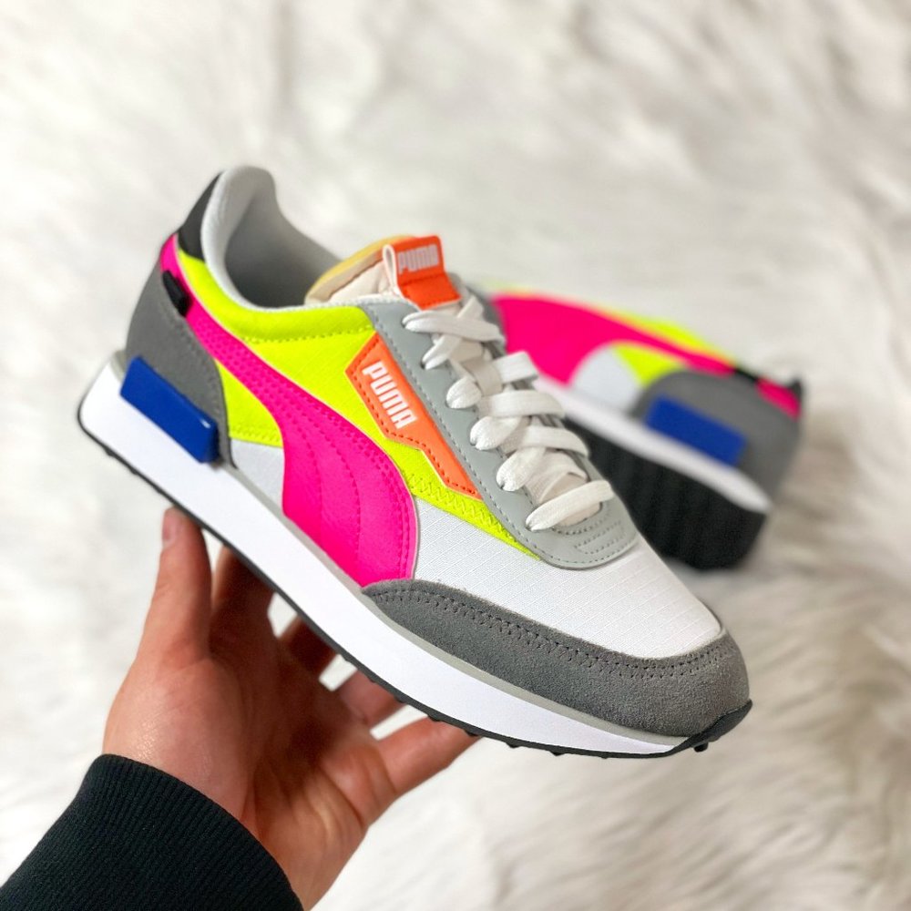 Puma Future Rider "Play On" Low Top Womens Casual Shoe White 373792-02 NEW Sz 6 - Picture 1 of 8